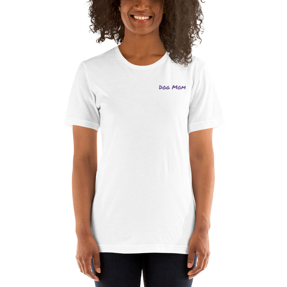 Embroidered Womens Premium "Dog Mom" T shirt