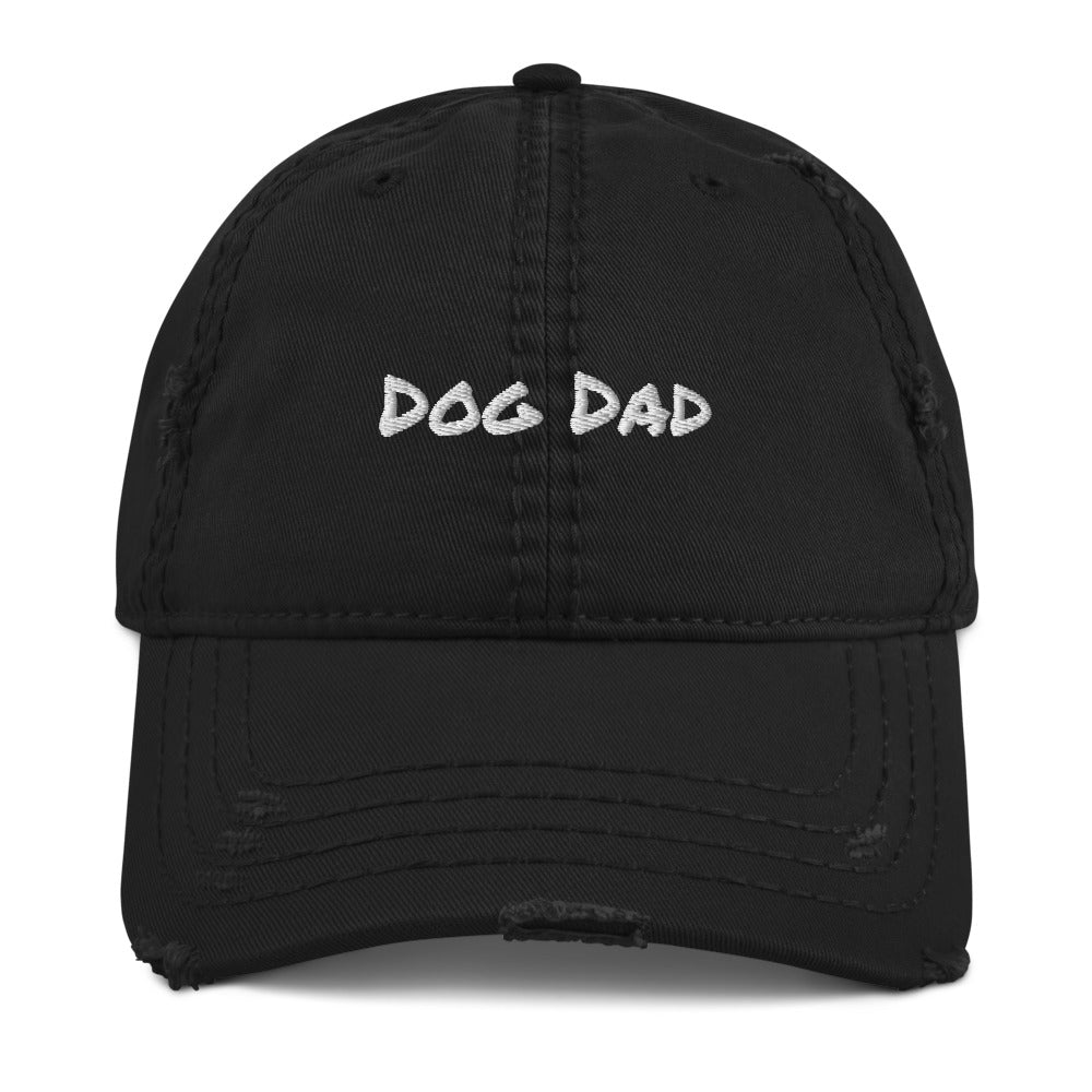 Distressed Dog Dad Embroidered Baseball Cap