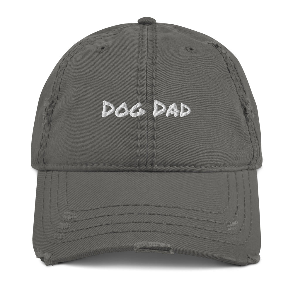 Distressed Dog Dad Embroidered Baseball Cap