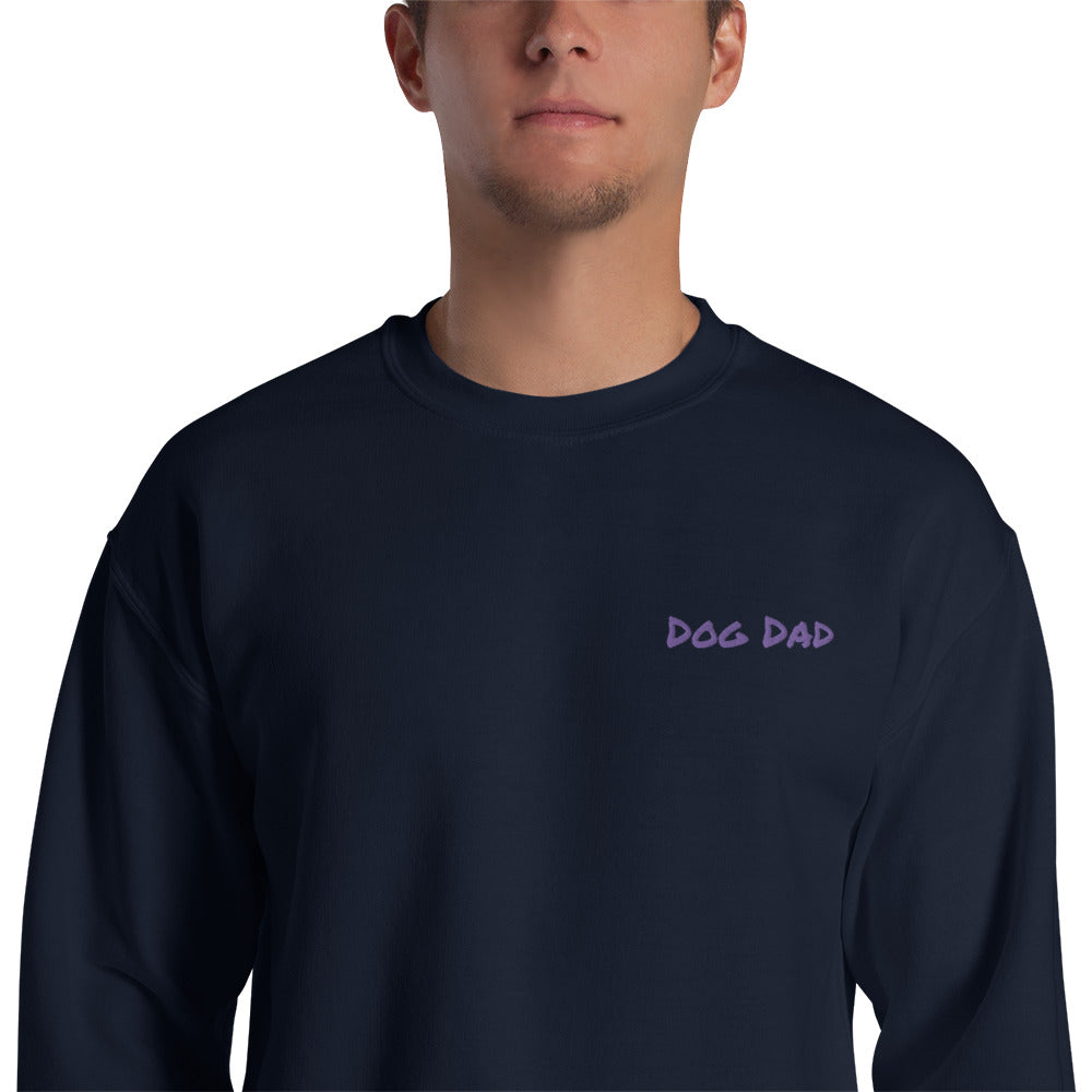 Embroidered Mens "Dog Dad" Pull Over Sweater