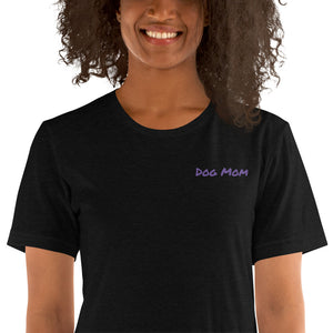 Embroidered Womens Premium "Dog Mom" T shirt