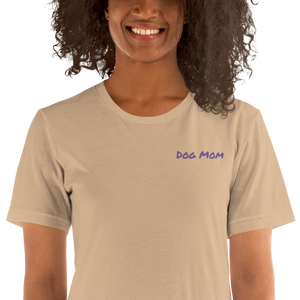 Embroidered Womens Premium "Dog Mom" T shirt