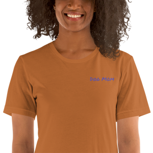 Embroidered Womens Premium "Dog Mom" T shirt